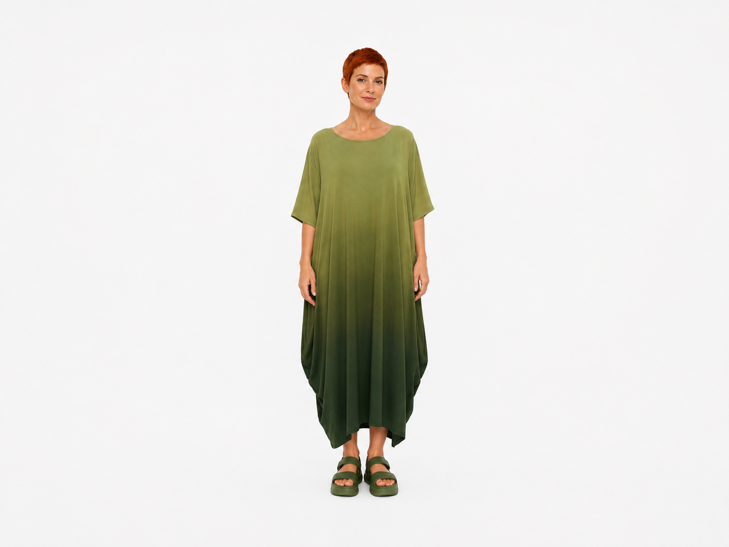 Vestido Pipa Degradê Musgo